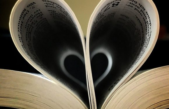 Bible with Pages shaped in a heart