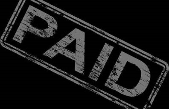 Stamped word saying paid