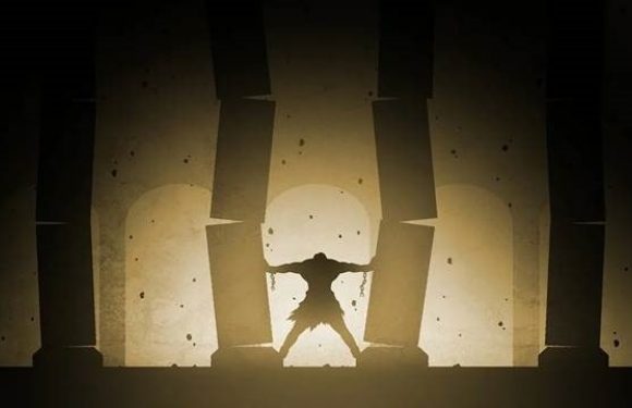 Samson crushing pillars