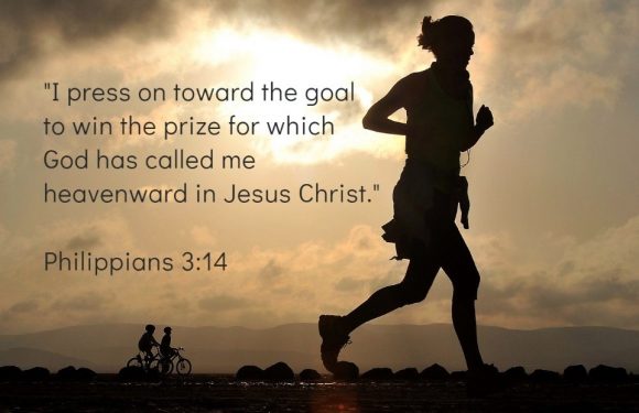 Runner Silhouette with Philippians 3:14