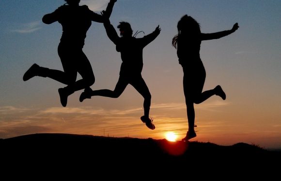 jumping with joy