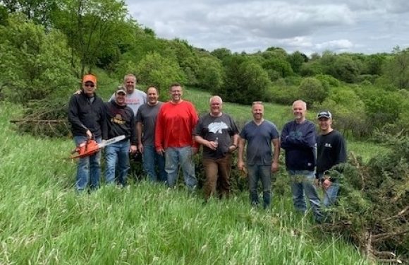 Pizza Ranch Leaders with Cut Down Trees